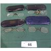 Image 1 : 4 PAIRS ANTIQUE EYEGLASSES W/CASES
