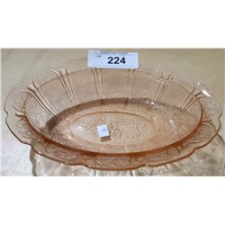 PINK DEPRESSION GLASS OVAL BOWL