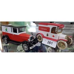 2 DIE CAST CAR COIN BANKS