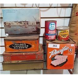 LOT OF 7 VINTAGE COLLECTIBLE TINS