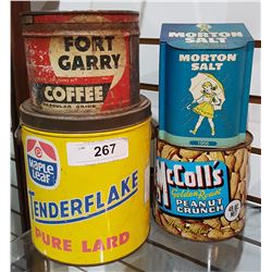 LOT OF 4 VINTAGE COLLECTIBLE TINS