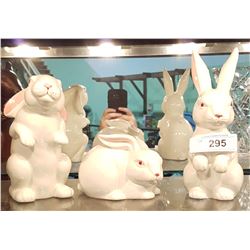 SET OF 3 FITZ & FLOYD RABBIT FIGURINES