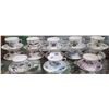 Image 1 : LOT OF 13 ENGLISH BONE CHINA TEACUPS/SAUCERS