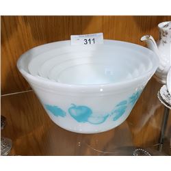 SET OF 5 VINTAGE FIRE KING MIXING BOWLS