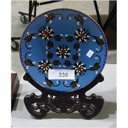 CLOISONNE PLATE ON STAND