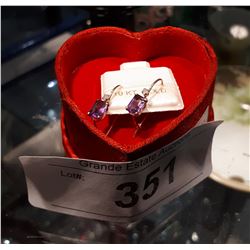 10KT GOLD AMETHYST & DIAMOND EARRINGS