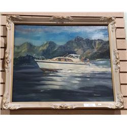 FRAMED OIL ON BOARD SIGNED F. MCDONALD
