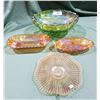 Image 1 : 4 PCS VINTAGE CARNIVAL GLASS