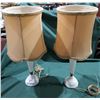 Image 1 : PAIR VINTAGE MILK GLASS TABLE LAMPS