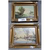 Image 1 : TWO VINTAGE GILT FRAMED OIL ON BOARD