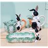 Image 1 : THREE FITZ & FLOYD BUNNY SERVING PIECES