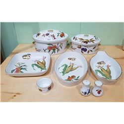 8 PCS ROYAL WORCESTER "EVESHAM" SERVING DISHES