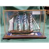 Image 2 : WOODEN MODEL SHIP IN GLASS CASWE