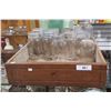 Image 1 : WOOD BOX W/9 VINTAGE EMBOSSED SEALER JARS