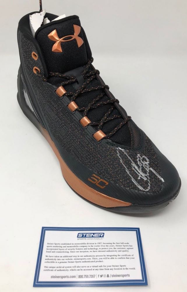 Stephen Curry Signed Curry 3 Under Armor Basketball Shoe (Steiner COA)