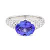 Image 2 : 2.67 ctw Tanzanite And Diamond Ring - 18KT White Gold