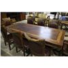 Image 1 : APPROX. 8 FT CARVED DINING TABLE WITH EIGHT CHAIRS