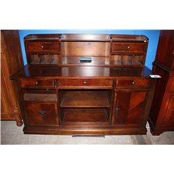 DARK WOOD CABINET WITH TOP