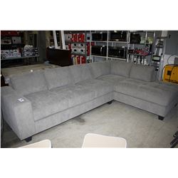 BRAND NEW MODERN LARGE GREY FABRIC SECTIONAL SOFA