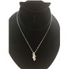 Image 1 : 14 KT WHITE GOLD NECKLACE WITH 14KT GOLD DIAMOND PENDANT