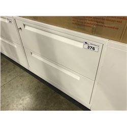 WHITE STEELCASE 2 DRAWER LATERAL FILE CABINET
