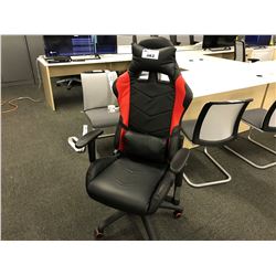 RED AND BLACK ADJUSTABLE RACING/GAMING CHAIR