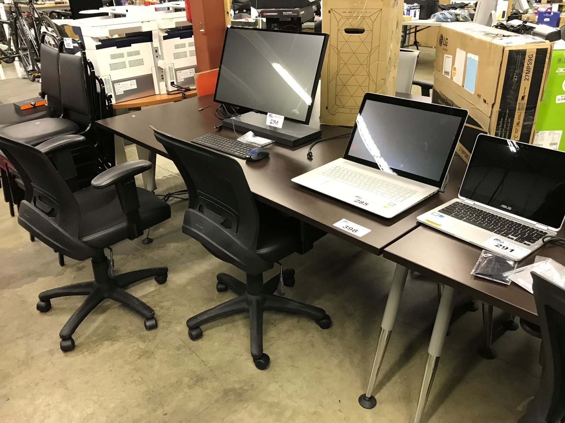 DARK WOOD 6' ADJUSTABLE PROGRAMMING TABLES - Able Auctions