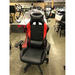 RED AND BLACK ADJUSTABLE RACING/GAMING CHAIR