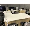 Image 2 : STEELCASE LIGHT MAPLE AND WHITE 6' X 10' X 8' U-SHAPE EXECUTIVE DESK, RH