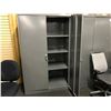 Image 2 : U-LINE GREY 6.5' ADJUSTABLE SHELF DOUBLE DOOR STORAGE UNIT, COMES WITH 4 SHELVES