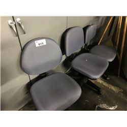 LOT OF BLUE AND BLACK CHAIRS