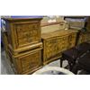 Image 2 : WOOD BEDROOM SUITE INCLUDING TWO DRAWER WARDROBE, 12 DRAWER DRESSER WITH MIRROR AND TWO NIGHT