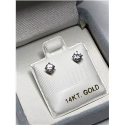 14KT GOLD WHITE SAPPHIRE EARRINGS