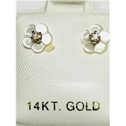 14KT GOLD DIAMOND (0.10CT) 2 IN 1 EARRINGS W/ SCREWBACKS