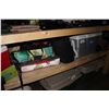 Image 2 : SHELF LOT OF CAMPING SUPPLIES INCLUDING COOLER, TENTS, SLEEPING BAG AND MORE