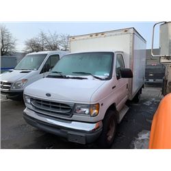 1998 FORD E-350, CUBE VAN, WHITE, VIN # 1FDSE30L0WHB93827