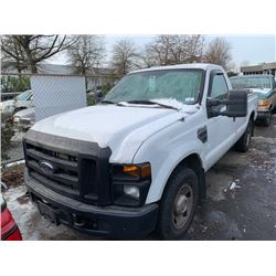 2008 FORD F-250, 2DR PU, WHITE, VIN # 1FTNF20548EC63120