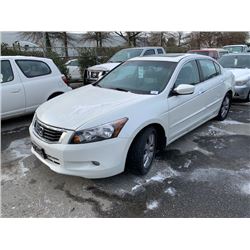 2008 HONDA ACCORD, 4DR SEDAN, WHITE, VIN # 1HGCP36808A802837