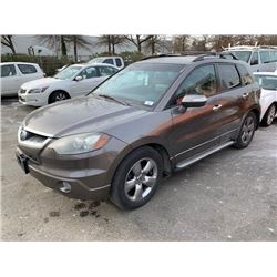 2007 ACURA RDX TURBO, SH AWD, 4DR SUV, GREY, VIN # 5J8TB18517A801846