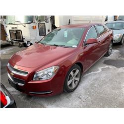 2009 CHEVROLET MALIBU HYBRID, 4DR SEDAN, RED, VIN # 1G1ZF57519F247535