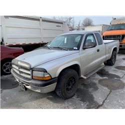 2003 DODGE DAKOTA, 2DR EX CAB PU, SILVER, VIN # 1D7HL32N63S191930