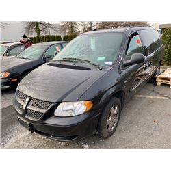 2004 DODGE GRAND CARAVAN, 4DR VAN, BLACK, VIN # 1D4GP24R84B523519