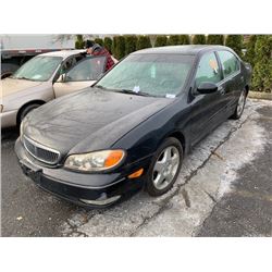 2000 INFINITI I30, 4DR SEDAN, BLACK, VIN # JNKCA31A2YT103724