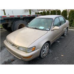 1996 TOYOTA COROLLA, 4DR SEDAN, BROWN, VIN # 2T1BB02E6TC167131