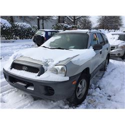 2003 HYUNDAI SANTA FE, V6, 4DR SUV, GREY, VIN # KM8SB13D23U414610