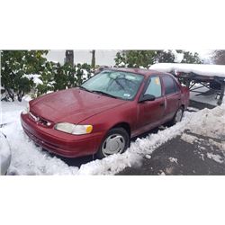 1999 TOYOTA COROLLA, 4DR SEDAN, RED, VIN # 2T1BR12E9XC756617