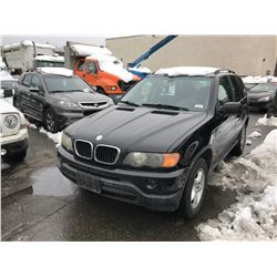 2002 BMW X5 4DR SUV, BLACK, VIN # 5UXFA535X2LP57046