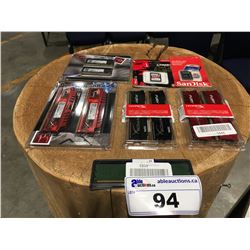 GROUP OF ASSORTED GAMING COMPUTER ACCESSORIES, MEMORY KITS/ MEMORY CARDS ETC.