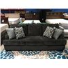 Image 2 : 2 PCS CHARCOAL GREY UPHOLSTERED SOFA & LOVESEAT SET WITH 8 THROW CUSHIONS