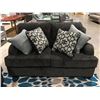 Image 3 : 2 PCS CHARCOAL GREY UPHOLSTERED SOFA & LOVESEAT SET WITH 8 THROW CUSHIONS